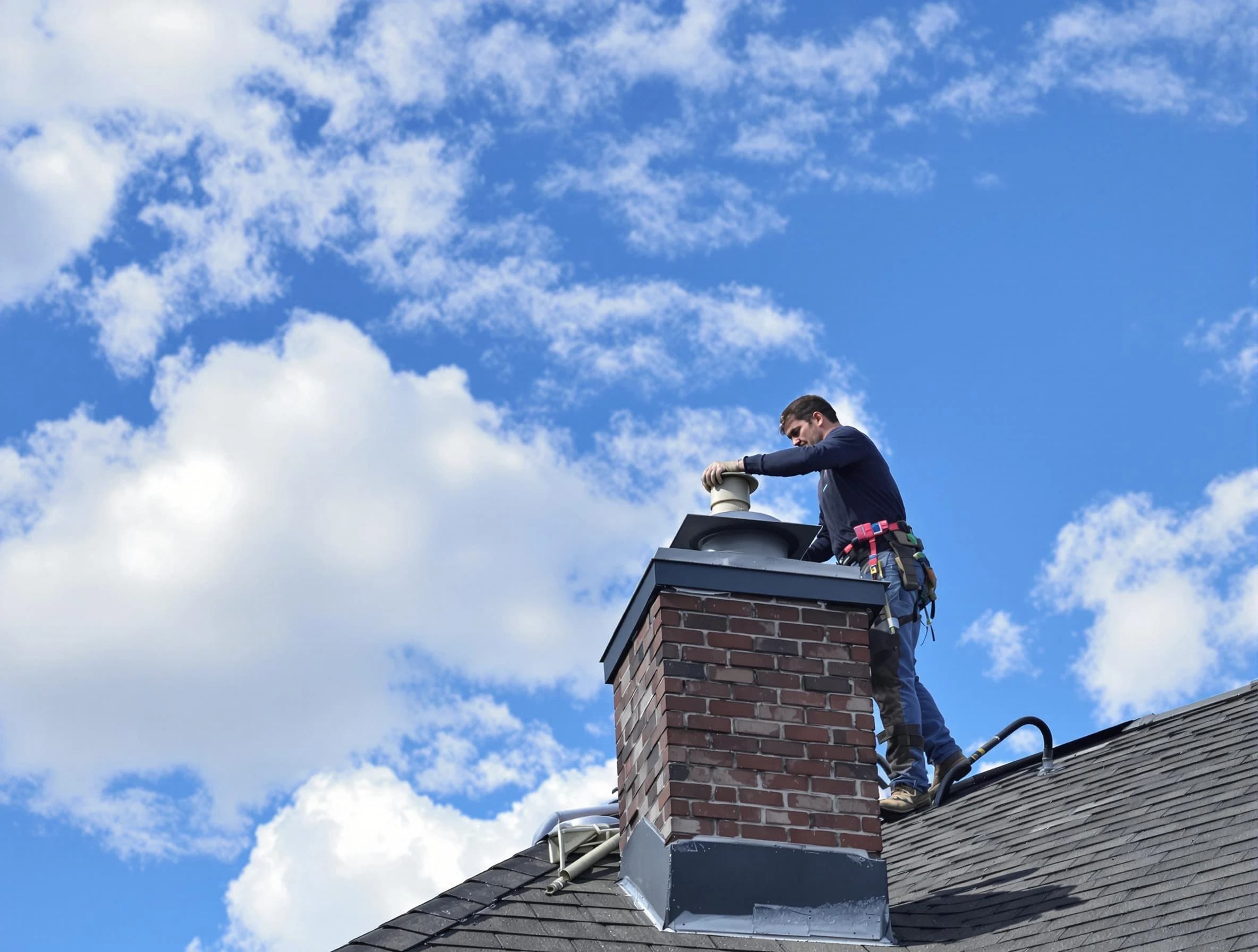 Neptune Chimney Sweep installing a sturdy chimney cap in Neptune, NJ