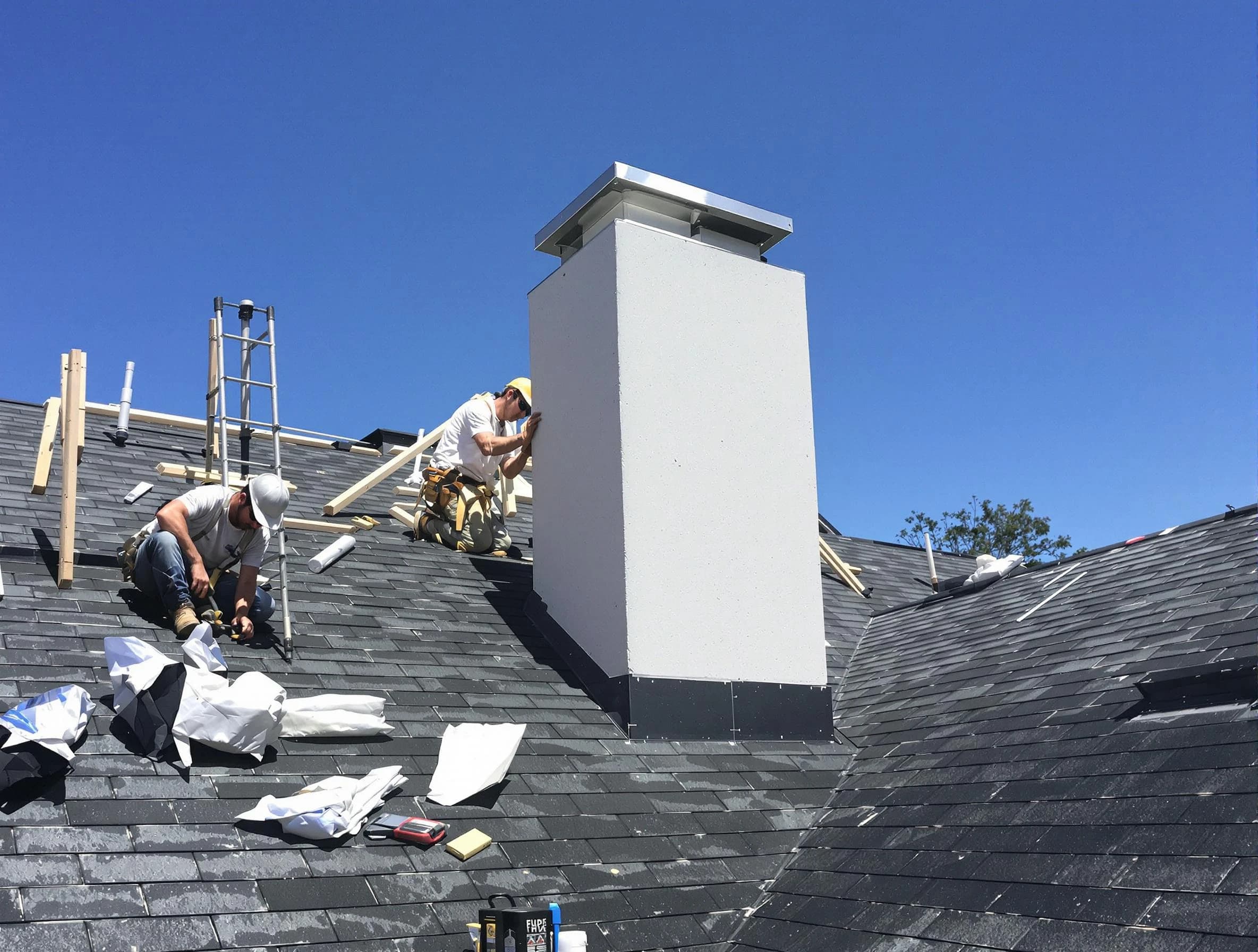 Neptune Chimney Sweep crew installing a new chimney in Neptune, NJ