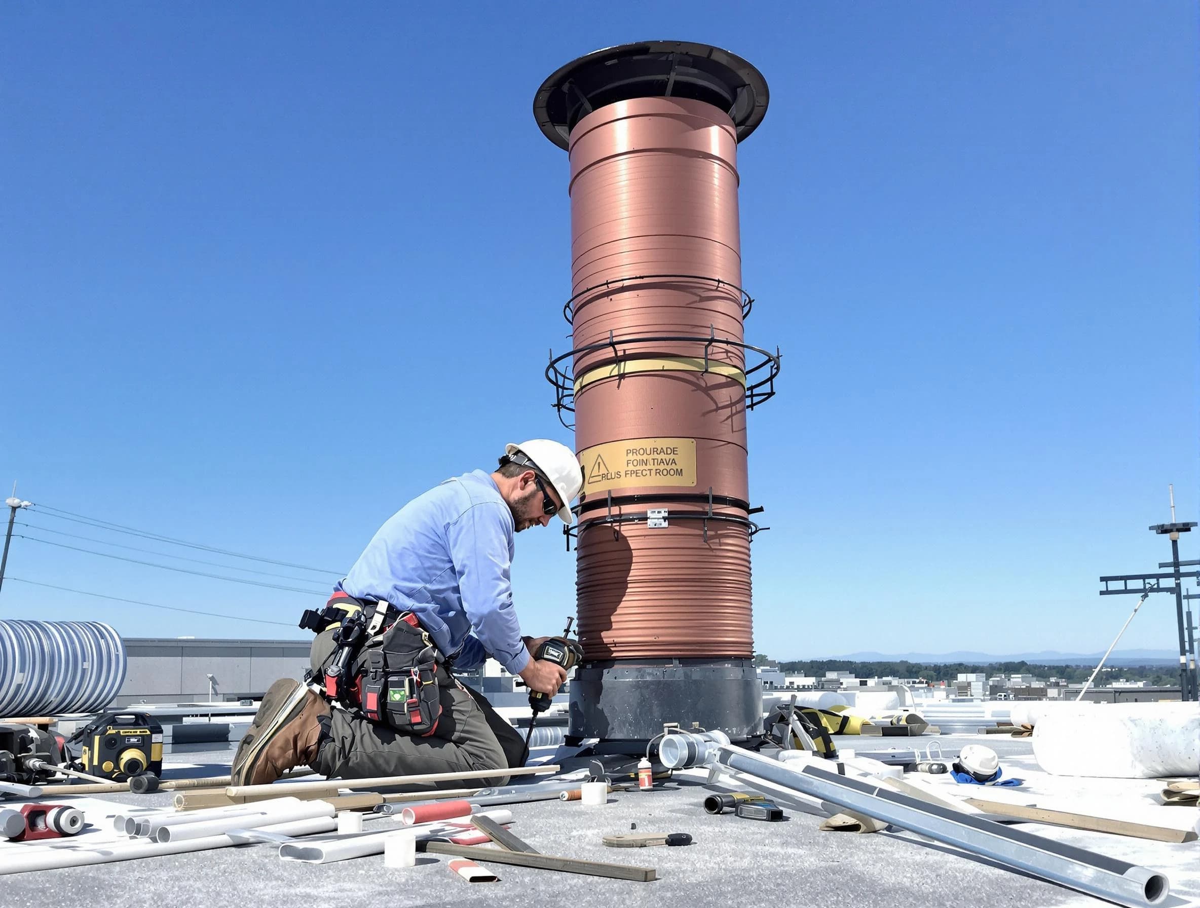 Installed chimney liner by Neptune Chimney Sweep in Neptune, NJ