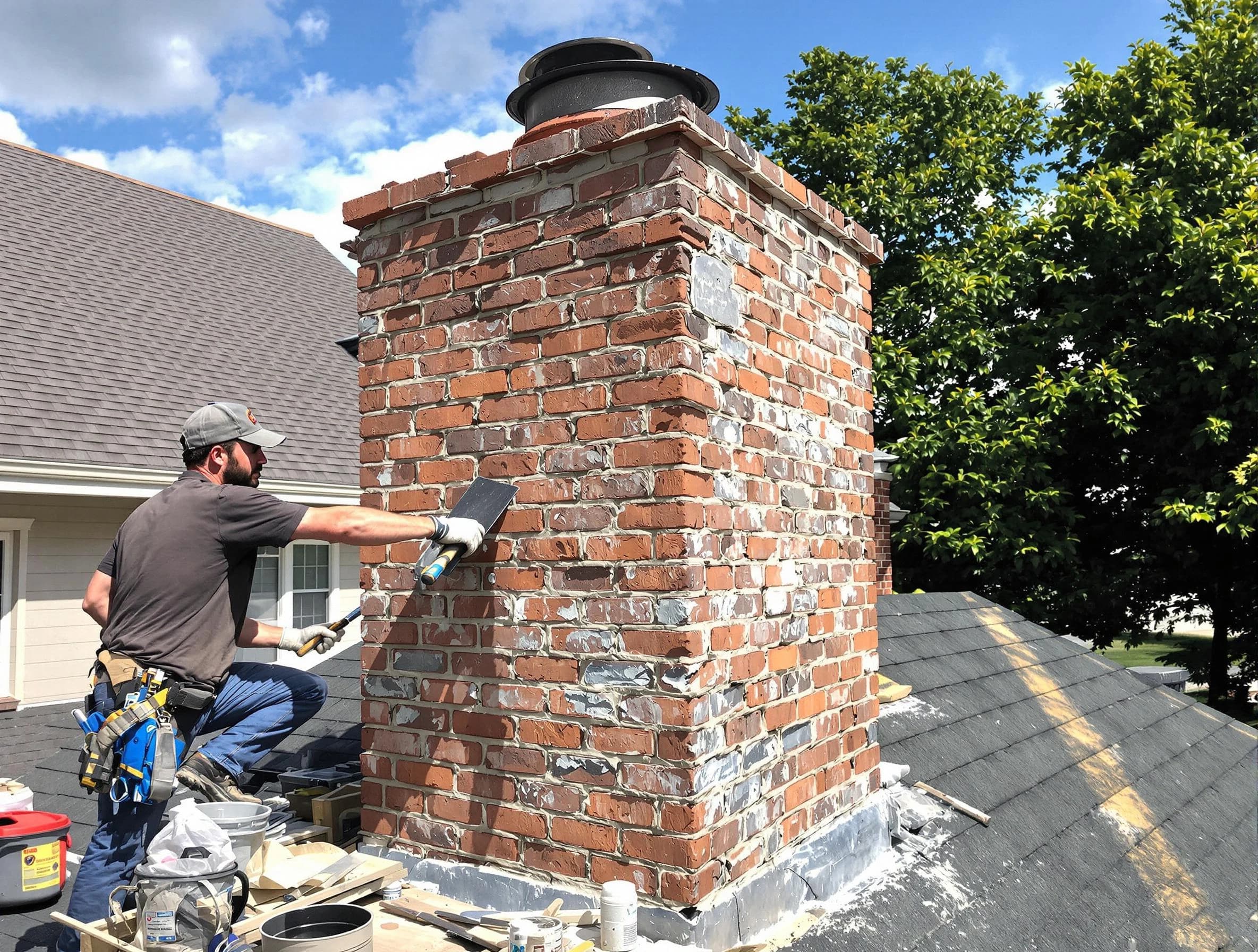 Completed chimney rebuild by Neptune Chimney Sweep in Neptune, NJ